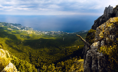 Mountains and sea