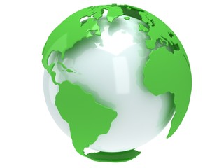 Earth planet globe. 3D render. America view.