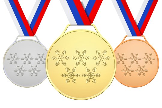 Médailles russes avec 5 flocons de neige
