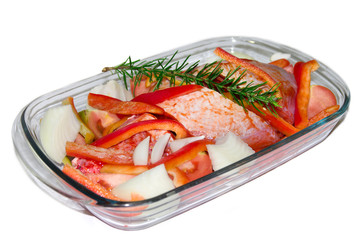 Home cooking tray perspective