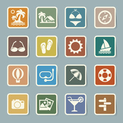 Travel and vacation Icons set