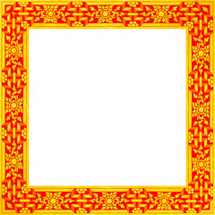 Isolates of similar rectangular frame with golden pattern