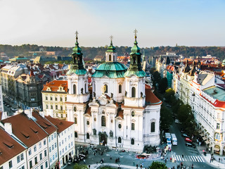 Fototapeta na wymiar View on Saint Nicholas Church in Prague
