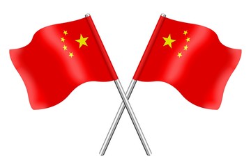 2 Chinese flags