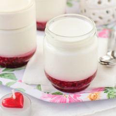 Natural Yoghurt with Raspberry Jam
