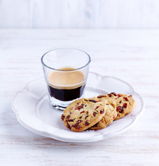 Cranberry Cookies and a Glass of Espresso