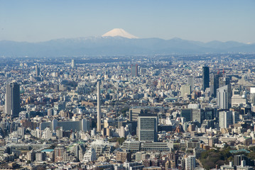 Vue générale, Tokyo, Japon, Mont Fuji