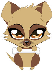 Cute little brown puppy