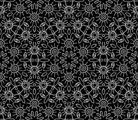 Abstract seamless black and white pattern