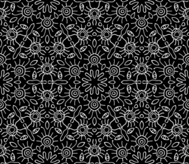 Abstract seamless black and white pattern