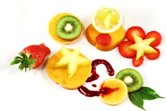 tropische Früchte in Scheiben
