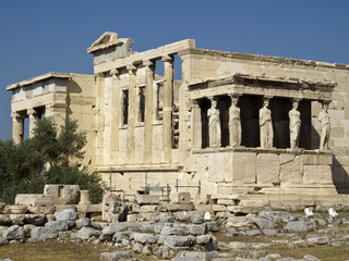 Fototapeta na wymiar Kariatydy, Erechtheion świątyni Akropol, Ateny, Grecja
