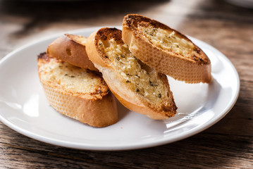 Garlic Bread on the plate