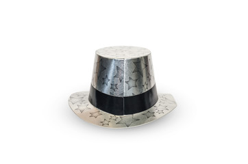 star silver party hat isolated on white background.