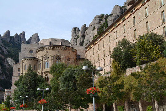 Monastery of Montserrat and mountains