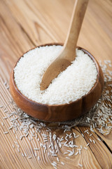 Raw basmati rice, vertical shot