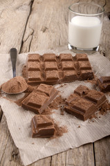 chocolate with cocoa powder on spoon