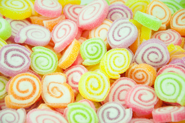 Assortment of colorful fruit jelly candy