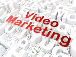 Finance concept: Video Marketing on alphabet background