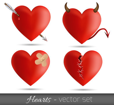 Hearts - vector set