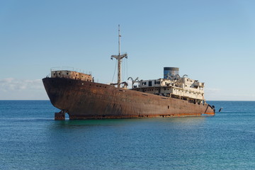 Shipwreck on Lanzarote, Canary Islands, Spain