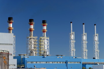 Air pollution of a factory with several chimneys