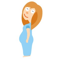 Pregnant Mother Cartoon Illustration