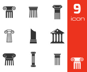 Vector black column icons set