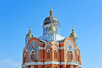 Contemporary eastern orthodox cathedral in Kiev, Ukraine