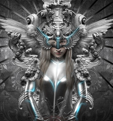 deity, dressed in silver princess, fantasy concept, blonde woman © Outsiderzone
