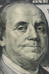 Fototapeta na wymiar Ben Franklin close-up