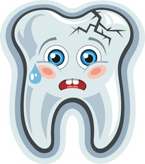 Cartoon tooth.Toothache