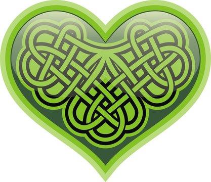 Shamrock heart. Celtic symbol