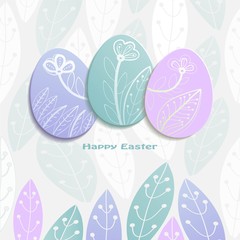 Pastel Easter background with floral pattern