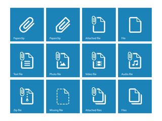 File Clip icons on blue background.