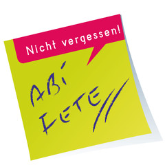 Abitur, Post it, Aufkleber, Abi-Fete,frei,Vektor,Zettel