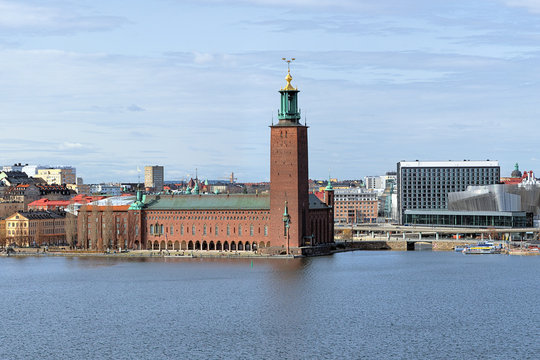 Stockholm City Hall, view from Sodermalm, Sweden