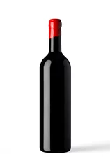 Gordijnen bottle of red wine isolated with wax capsule © Haver