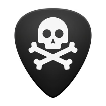Guitar pick with a skull