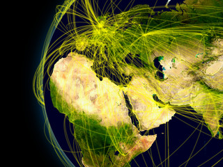 Naklejka premium EMEA region connections