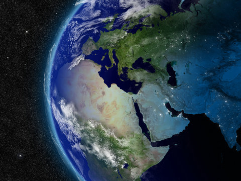 EMEA region from space