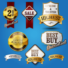 badges stikers luxury guarantee gold sale