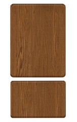 blank wooden signboard, isolated on white background