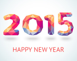 Fototapeta premium Happy New Year 2015 colorful greeting card