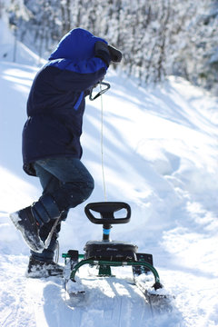 Boy on the sledge
