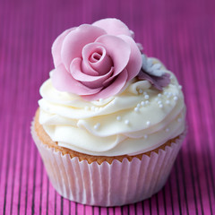 Purple rose cupcake