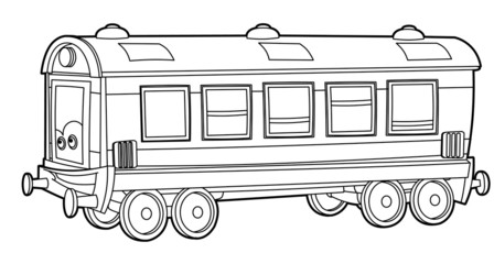 Coloring page - train - illustration for the children