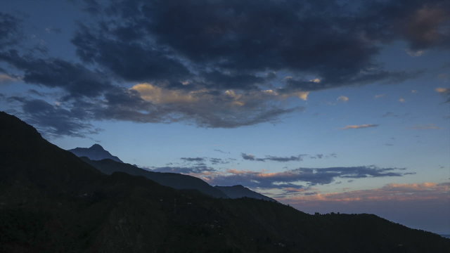 Mountain cloudscape sunset time lapse