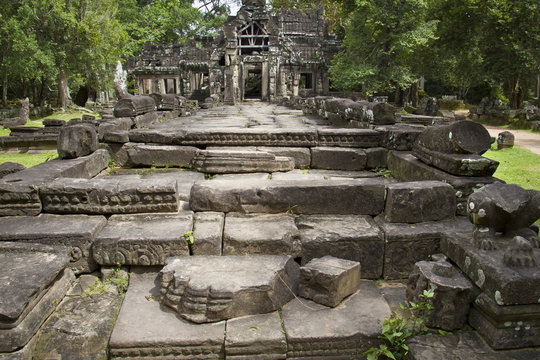 steps in front of ancient temple in Angkor Wat, Cambodia