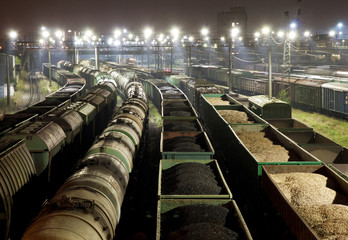 Boxcars carrying oil, coal and grain © funnycreature